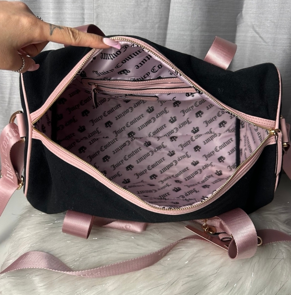 JUICY COUTURE Liquorice/pink Diamond Juicy Lovers Club Weekender Duffle Bag - Picture 2 of 9